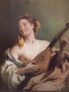 Giovanni Battista Tiepolo Mandolin played the young woman France oil painting artist